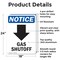 Signmission Gas Shutoff (Down Arrow), 18 in W x Rectangle, Aluminum OS-2PACK-NS-A-1824-V-13023 - alternate 6